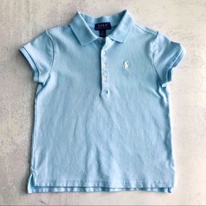 Ralph Lauren Girls’ Polo Shirt in Light Blue, Size 6x